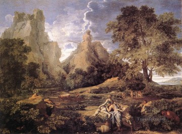 Landscape with Polyphemus classical painter Nicolas Poussin Oil Paintings